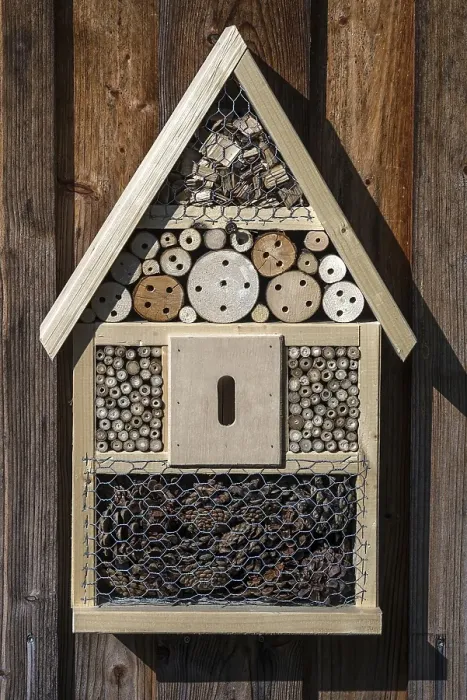 Framed Print : Insect hotel on a wooden wall, Bavaria