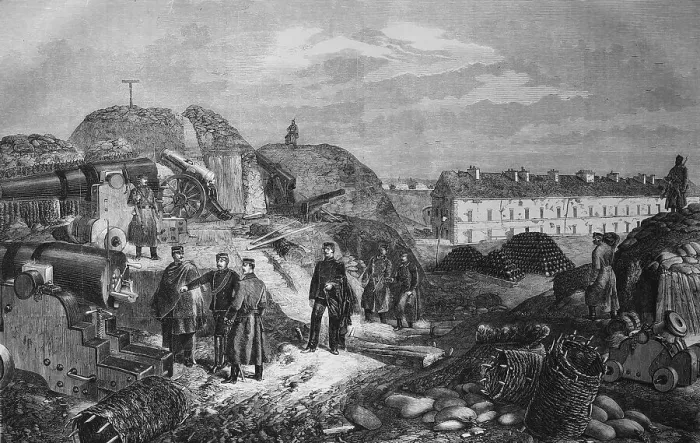 Framed Print : Inside Fort Nogent outside Paris after the occupation by Wuerttemberg troops