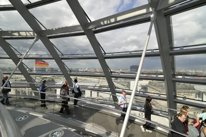 Framed Print : Inside the glass dome of the Reichstag building in Berlin