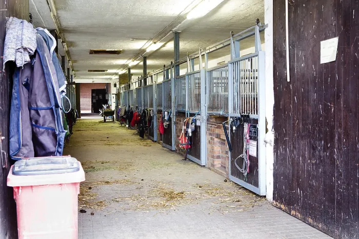 Framed Print : Inside of horse stable in Germany Framed Print : Inside of horse stable in Germany
