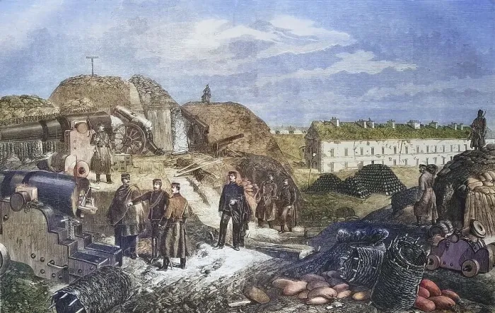 Framed Print : Inside view of Fort Nogent outside Paris after the occupation by Wuerttemberg troops