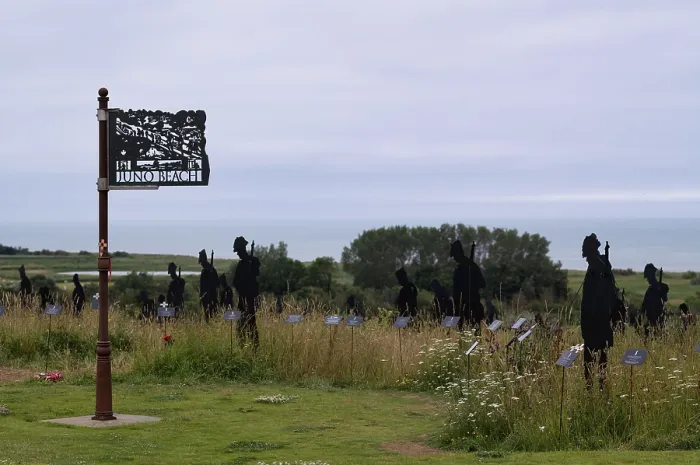 Framed Print : Installation, Juno Beach sign, Standing with Giants Framed Print : Installation, Juno Beach sign, Standing with Giants