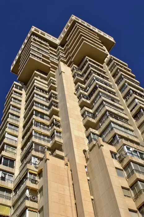 Framed Print : Interesting high-rise building in the centre of Benidorm