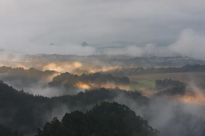 Framed Print : Interesting light, fog and cloud over Saxon Switzerland National Park Framed Print : Interesting light, fog and cloud over Saxon Switzerland National Park