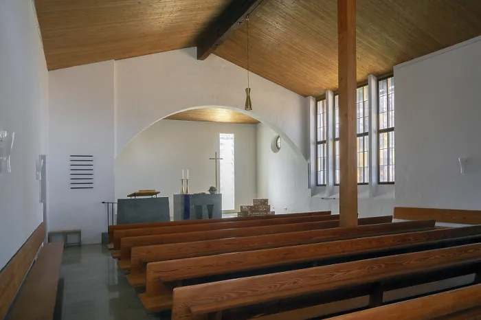 Framed Print : Interior with altar, Protestant Church