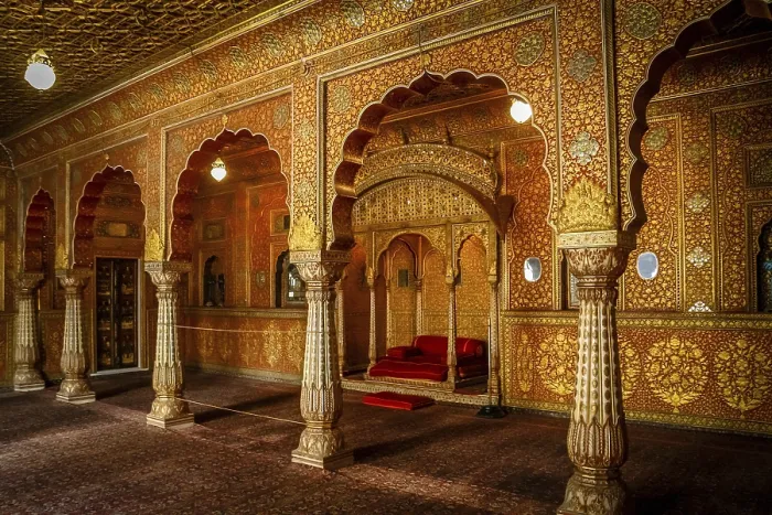 Framed Print : Interior of Bikaner temple in northern India