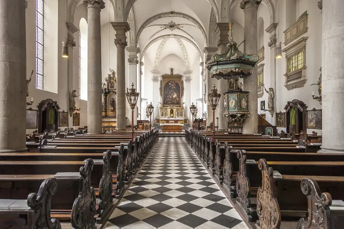 Framed Print : Interior of the Catholic Church of St Maximilian