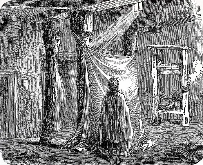 Framed Print : Interior of a cave church in Abyssinia