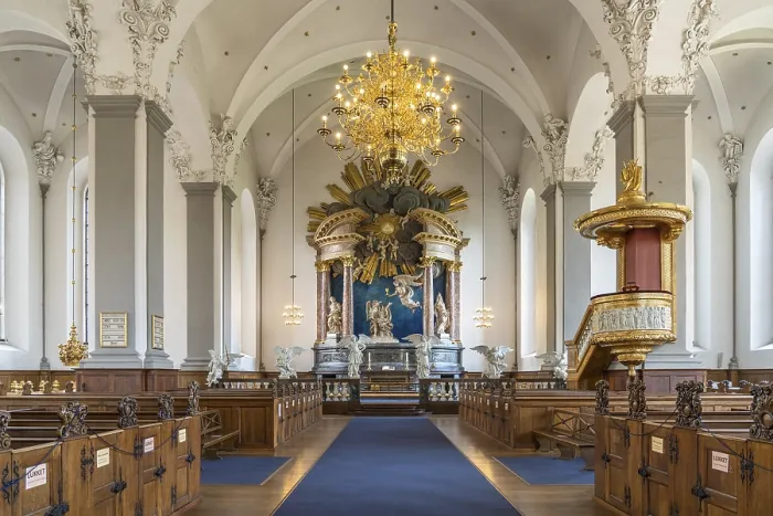 Framed Print : Interior of the Evangelical Lutheran Church of the Saviour in front of Frelsers Kirke