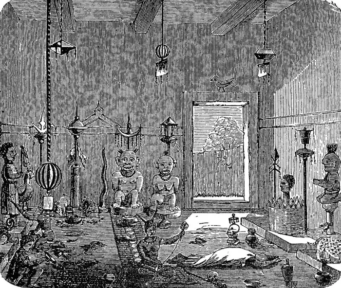 Framed Print : Interior of a fetish temple of the Ashanti tribe Framed Print : Interior of a fetish temple of the Ashanti tribe