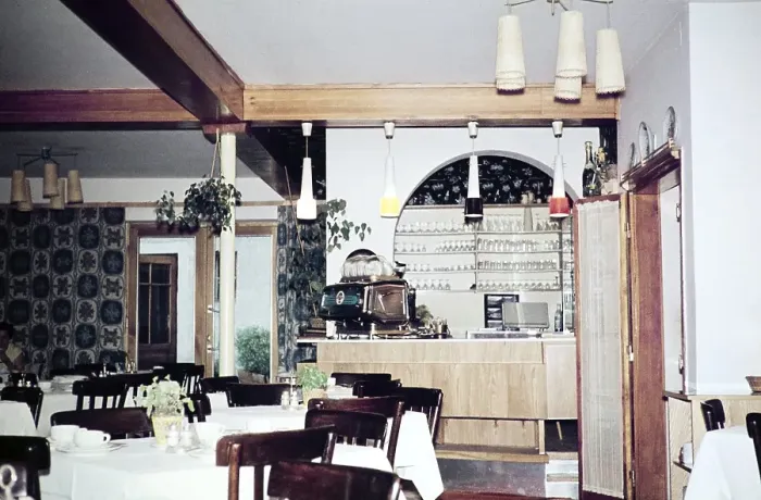 Framed Print : Interior of a hotel restaurant Zell am See, Austria, Europe 1960, Europe Framed Print : Interior of a hotel restaurant Zell am See, Austria, Europe 1960, Europe