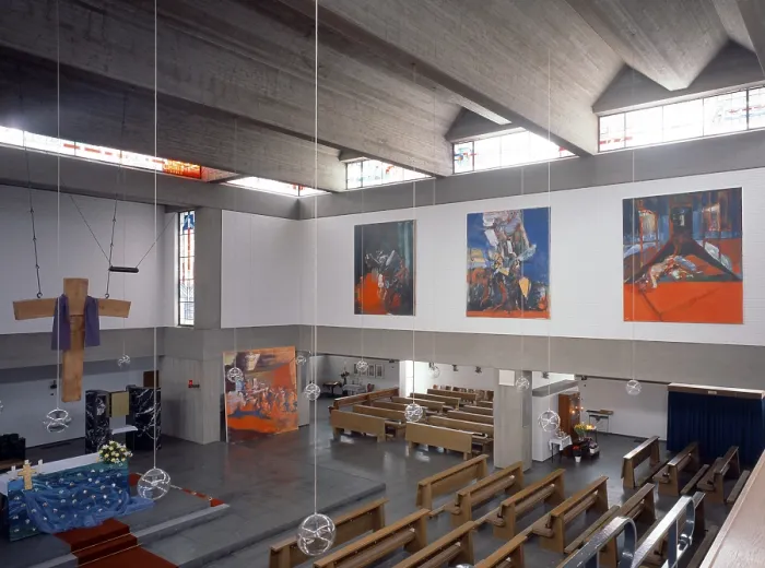 Framed Print : Interior with paintings by Walter Schmidt