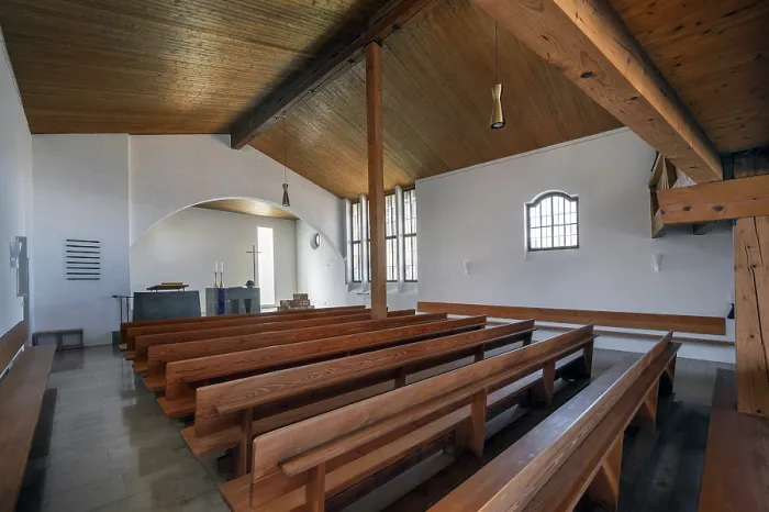 Framed Print : Interior, Protestant Church, Zum Guten Hirten