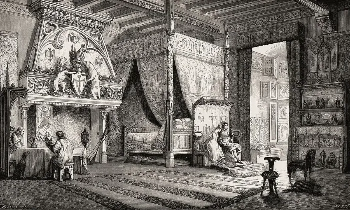 Framed Print : Interior of a seigniorial house or manor house Framed Print : Interior of a seigniorial house or manor house