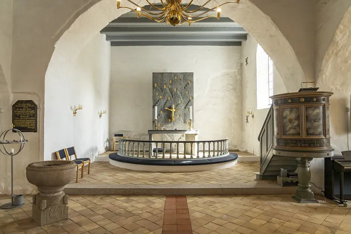 Framed Print : Interior of Selde Church in Selde Framed Print : Interior of Selde Church in Selde