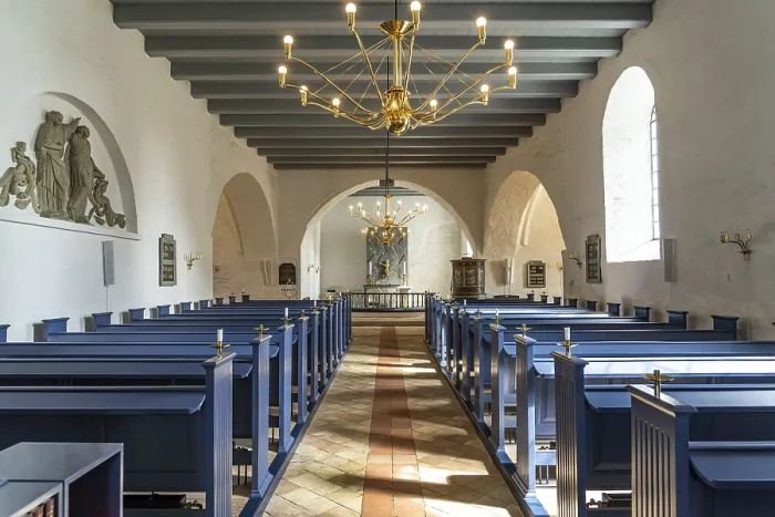 Framed Print : Interior of Selde Church in Selde
