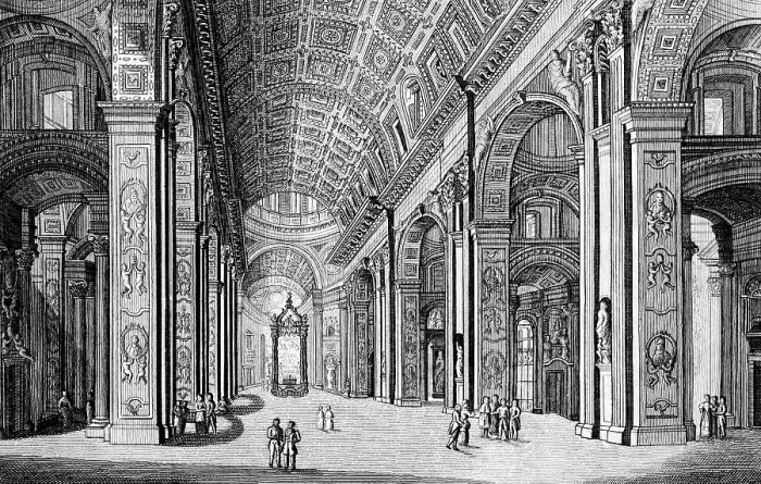 Framed Print : The interior of St. Peter's Church in the Vatican