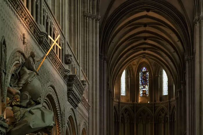 Framed Print : Interior view, angel on pulpit