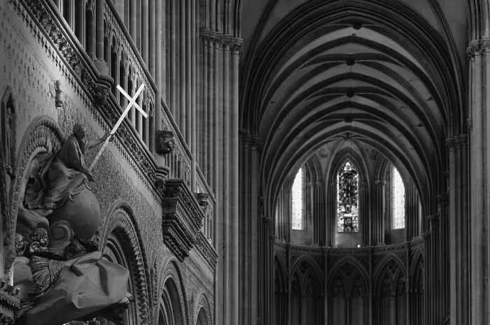 Framed Print : Interior view, angel on pulpit
