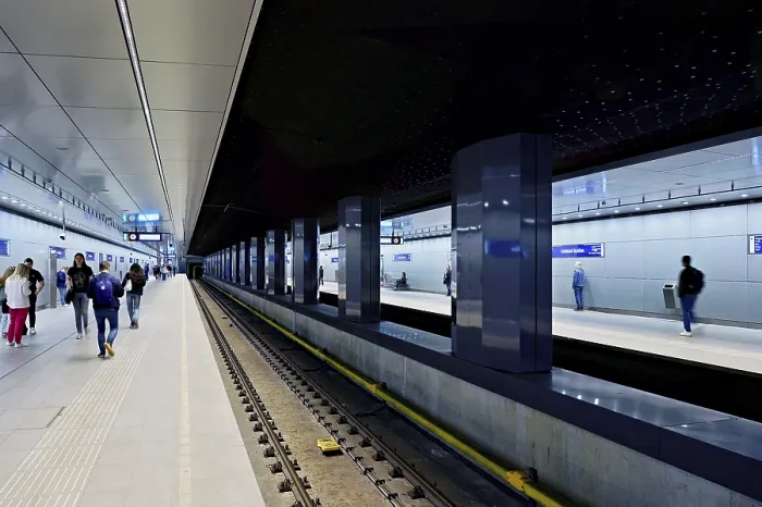 Framed Print : Interior view of the central station of the capital