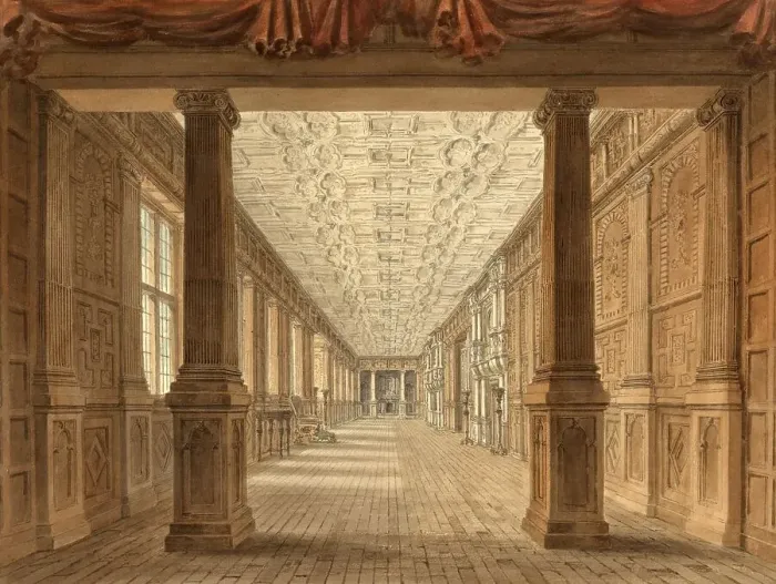 Framed Print : Interior View of the Gallery of Hatfield House