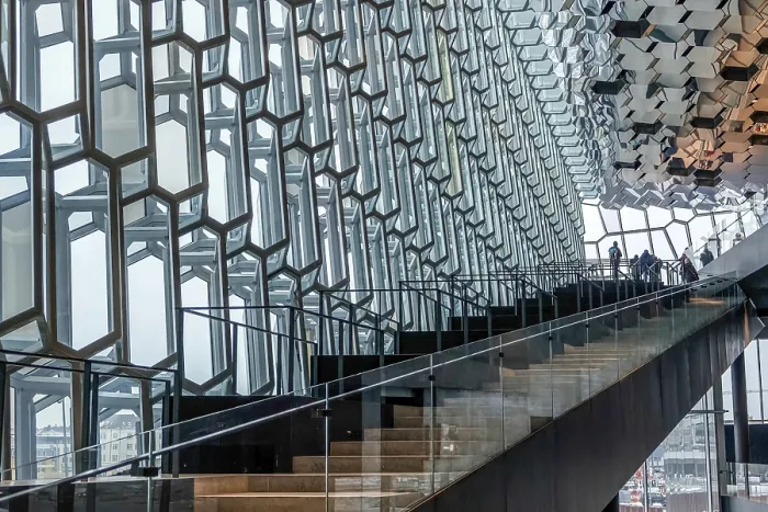 Framed Print : Interior View of the Harpa Concert hall in Reykjavik