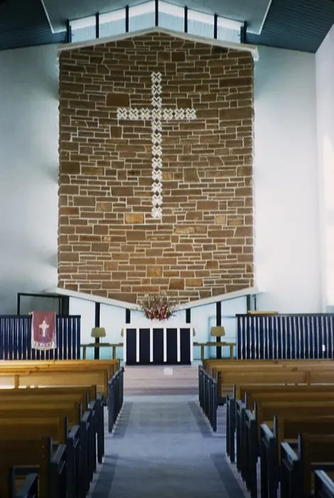 Framed Print : Interior view of the John Flynn Memorial Church, Alice Springs, Northern Territory, Australia 1956, the year of completion