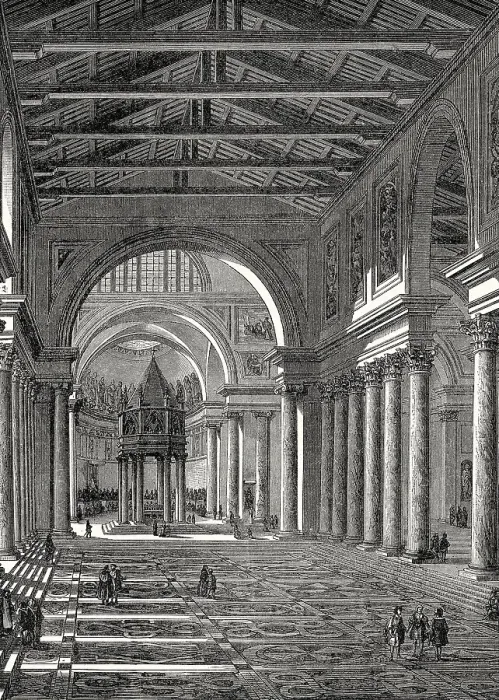 Framed Print : Interior view of Old St. Peter's Basilica Framed Print : Interior view of Old St. Peter's Basilica