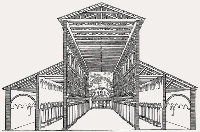 Framed Print : Interior view of Old St. Peter's Basilica