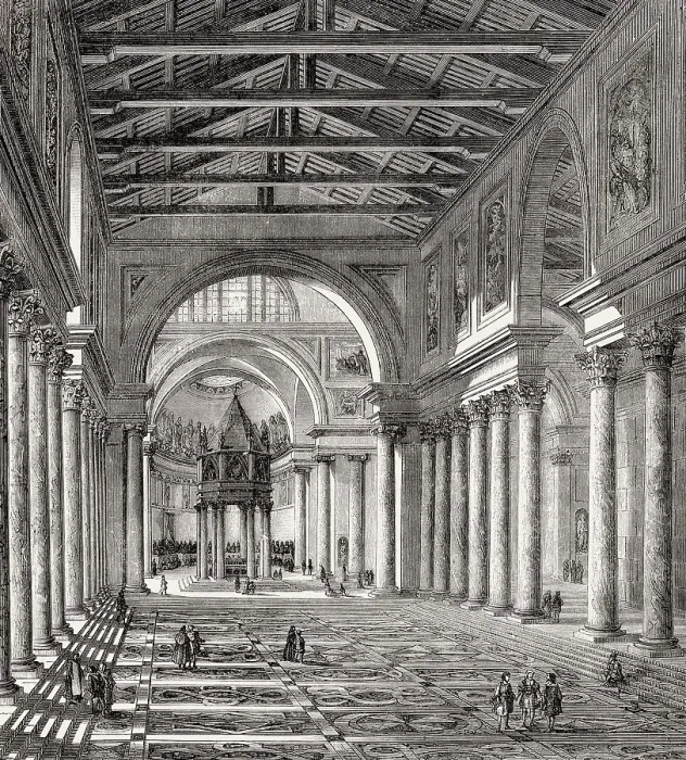 Framed Print : Interior view of Old St. Peter's Basilica Framed Print : Interior view of Old St. Peter's Basilica