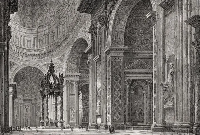 Framed Print : Interior view of the Papal Basilica of St