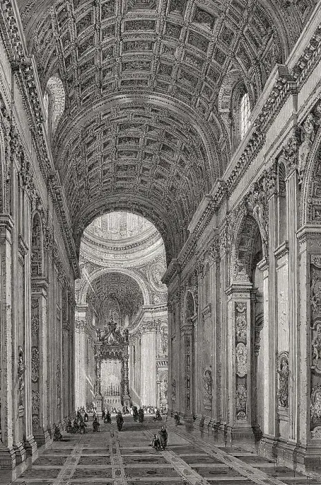 Framed Print : Interior view of the Papal Basilica of St Framed Print : Interior view of the Papal Basilica of St