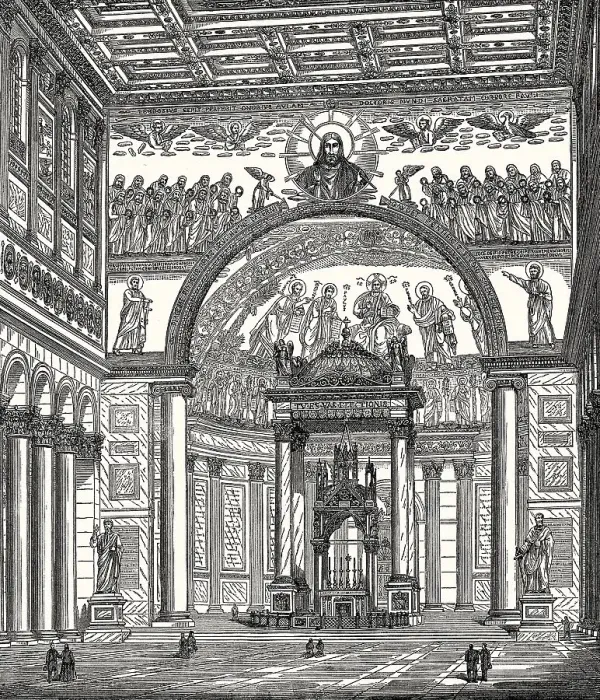 Framed Print : Interior view of St Paul's Church outside the walls