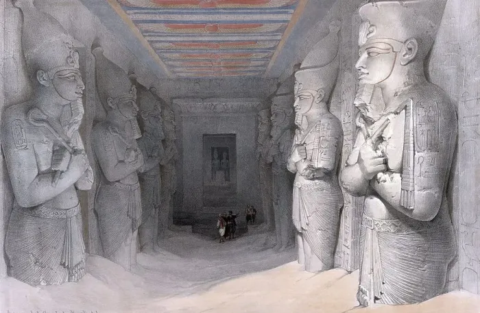 Framed Print : Interior view of the temple of Abu Simbel