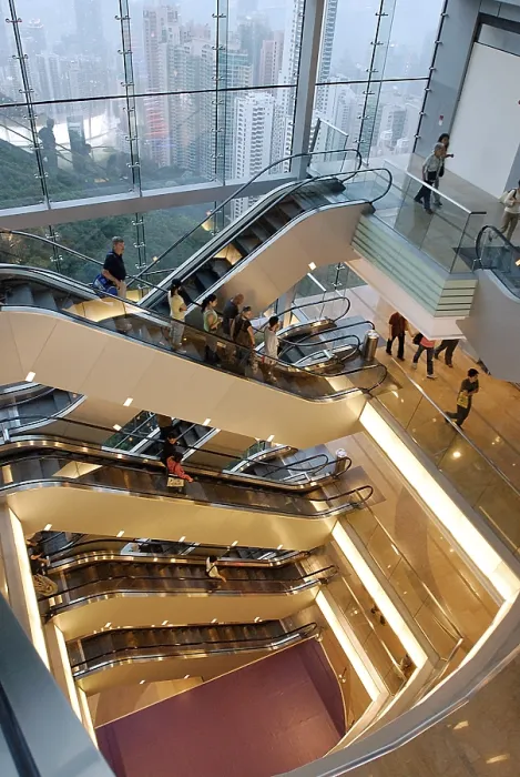 Framed Print : Interior view of Victoria peak from top floor of Victoria peak