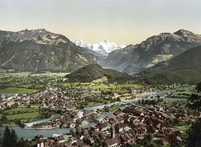 Framed Print : Interlaken, from the Heimwehfluh