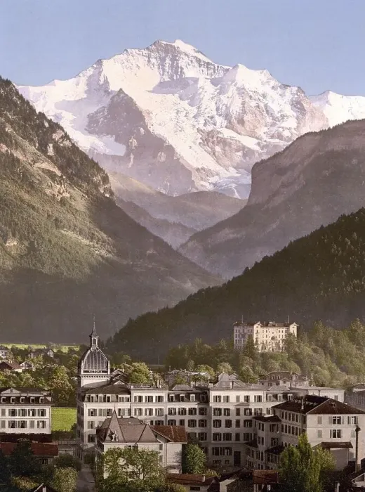 Framed Print : Interlaken, Hotels, Bernese Oberland Framed Print : Interlaken, Hotels, Bernese Oberland