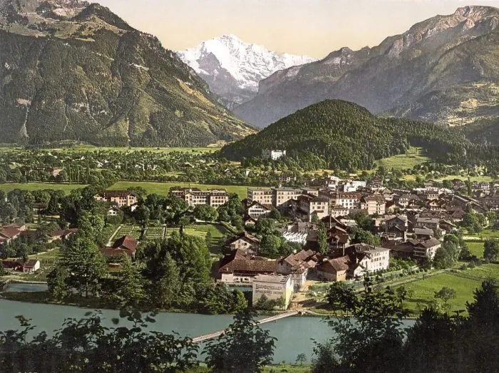 Framed Print : Interlaken, with Jungfrau, Bernese Oberland