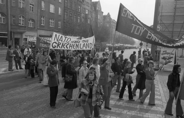 Framed Print : An international youth seminar followed by a demonstration of Germans