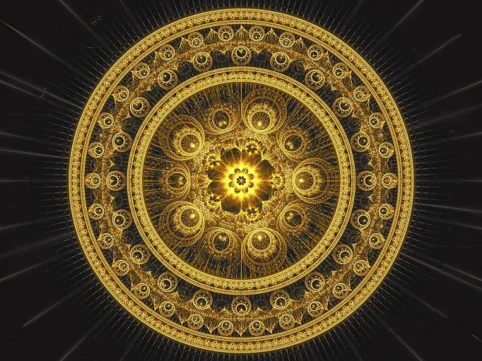 Framed Print : Inticate fractal mandala. Abstract computer-generated image