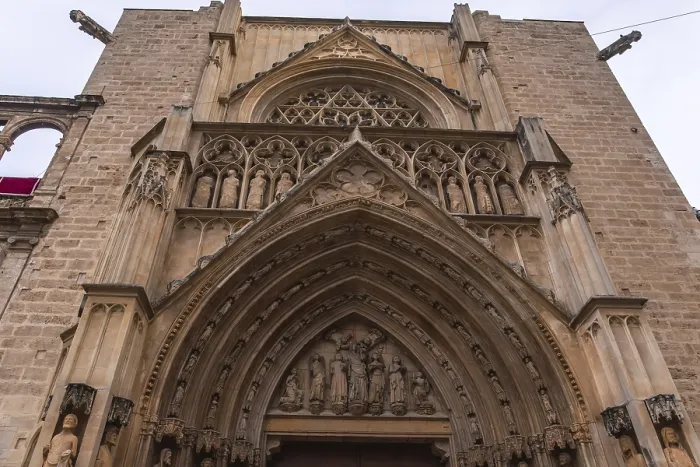 Framed Print : Intricate gothic doorway of valencia cathedral showcasing ornate stone carvings Framed Print : Intricate gothic doorway of valencia cathedral showcasing ornate stone carvings