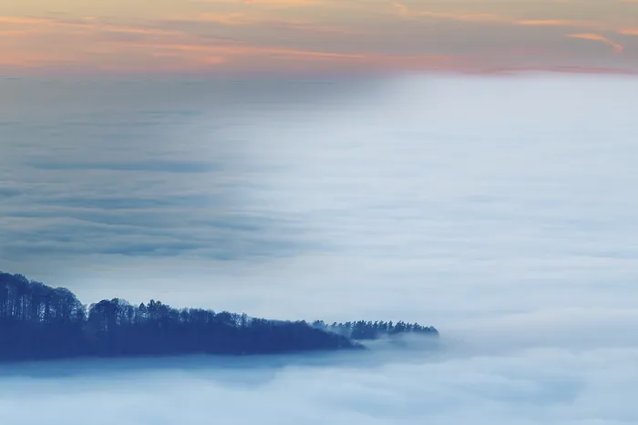 Framed Print : Inversion weather, fog, autumn