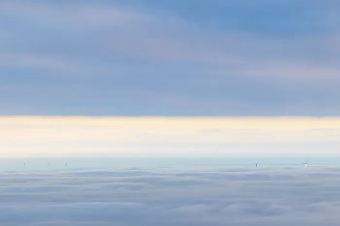 Framed Print : Inversion weather, fog, sunrise