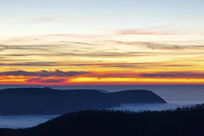 Framed Print : Inversion weather, fog, sunset Framed Print : Inversion weather, fog, sunset