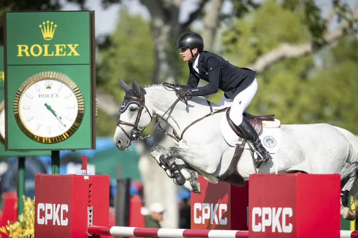 Framed Print : Irish rider Darragh Kenny riding VDL Cartello competes in the second round