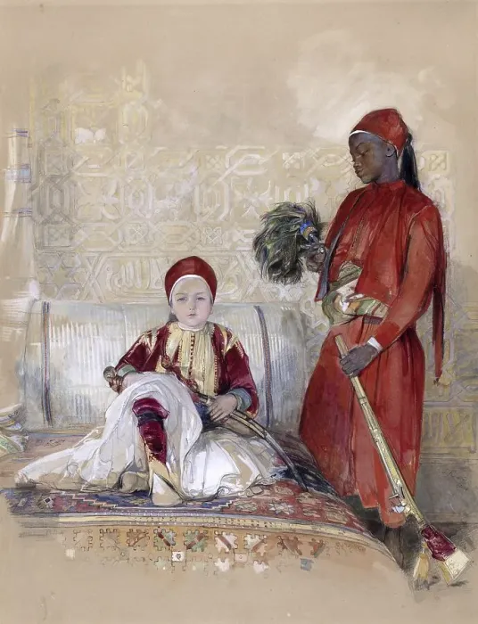Framed Print : Iskander Bey and his Servant, 1848