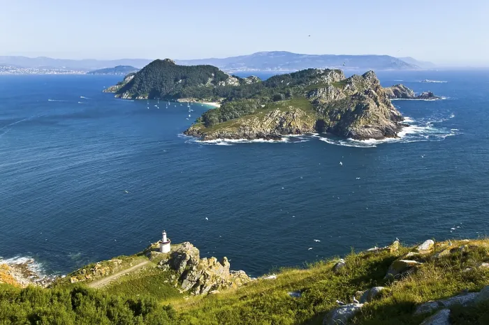 Framed Print : Island of Cies, atlantic coast, Spain