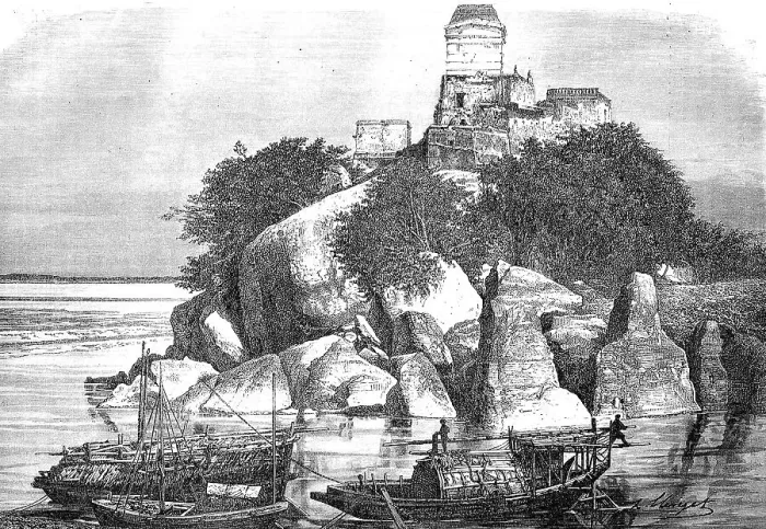 Framed Print : Island Ile sacre de Devinath in the Ganges in 1880 Framed Print : Island Ile sacre de Devinath in the Ganges in 1880