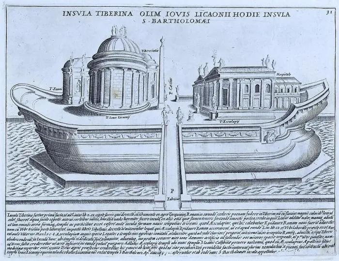Framed Print : Isola Tiberina, formerly the Tempio di Giove Licaonio Framed Print : Isola Tiberina, formerly the Tempio di Giove Licaonio