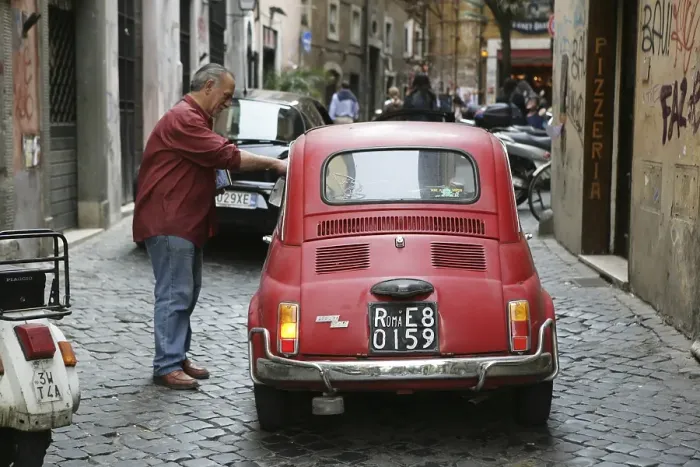 Framed Print : ITA, Italy, Rome : Old Fiat 500